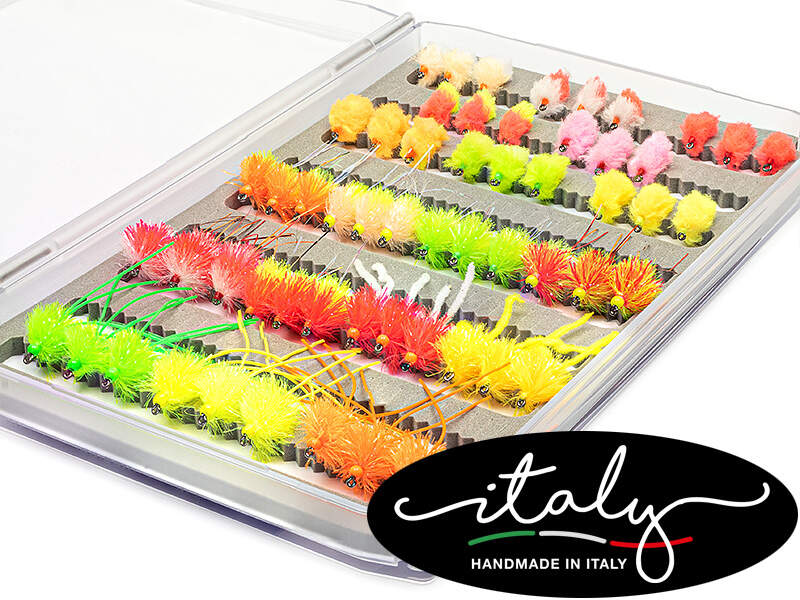 Boîte à mouches + 100 paquets assortis pour pêche à la mouche