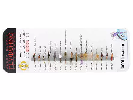 Set Baetidae (Olive - Dark Olive) - S - 16 mouches