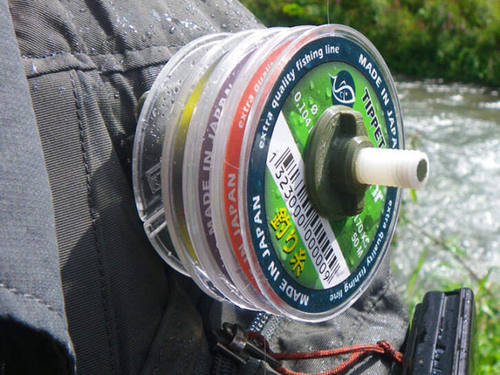 Porte-Bobine Tippet Pêche à La Mouche - Alliage Aluminium + Corde Élastique - Clip Ceinture/Sac