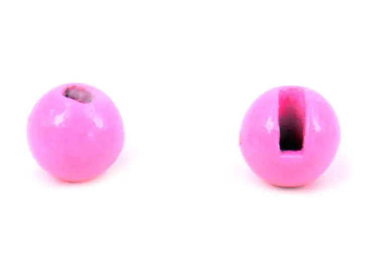 Billes tungstène avec fente - FLUO PINK - 100 pcs.
