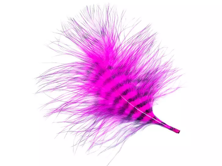 GRIZZLY MARABOU hotfly - 5 pcs. - ca. 13 cm - pink fluo black grizzly