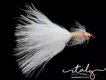 White Heavy TG Marabou Leech Evo