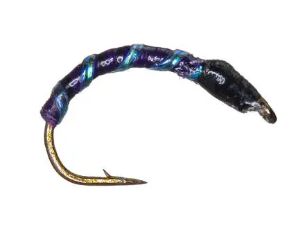 Gambe Ligne Corégone - Fluorocar. 0,18 mm - DARK PURPLE + BLUE PEARL RIB 16