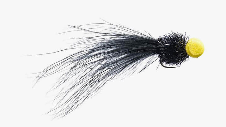 Booby noir jaune, Marabou sans ardillon, pêche à la mouche en eau calme, modèle de mouche flottante