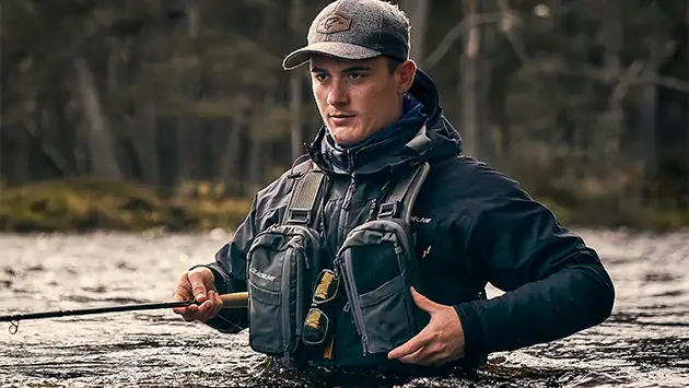 Gilet De Pêche Field & Stream Pour Homme - Taille L, Vert/gris, 8 Poches, Zip